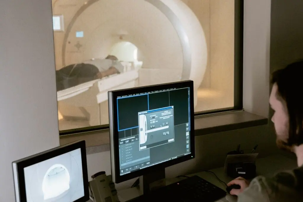 Man getting MRI brain scan