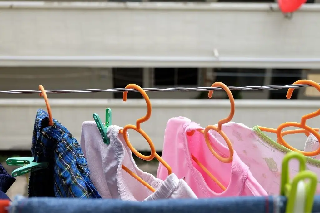 Clothes line in flat balcony